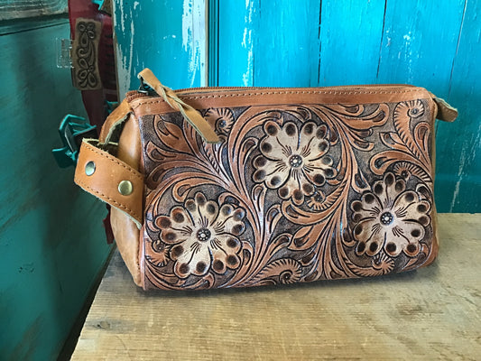 Womens Leather Toiletry Bag